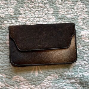 Cowhide Brown and Black Clutch